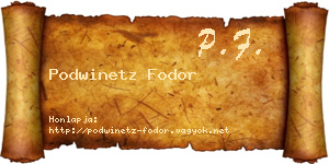Podwinetz Fodor névjegykártya